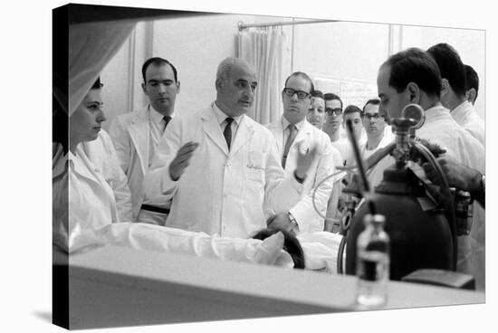 Dr. Adrian Kantrowitz with Colleagues at the Bedside of Case L1. Brooklyn, NY June 1966-Ralph Morse-Stretched Canvas