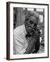 Dr. Albert Schweitzer, Medical Missionary and Humanitarian, Sitting in His Famous Hospital-null-Framed Premium Photographic Print