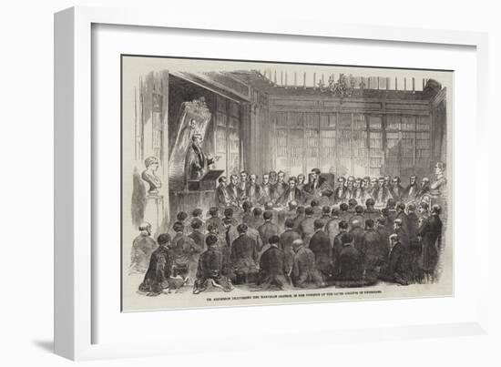 Dr Alderson Delivering the Harveian Oration, in the Theatre of Royal College of Physicians-null-Framed Giclee Print