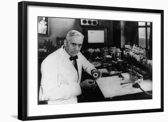 Dr. Alexander Flemings Discover of the Antibiotic Penicillin-null-Framed Photo