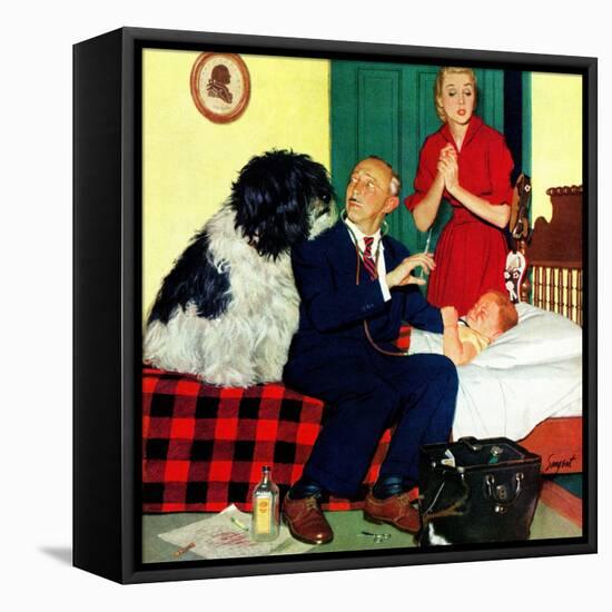 "Dr. and the Dog", November 21, 1953-Richard Sargent-Framed Stretched Canvas