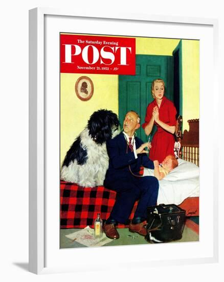 "Dr. and the Dog" Saturday Evening Post Cover, November 21, 1953-Richard Sargent-Framed Giclee Print