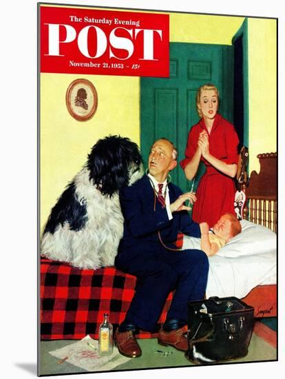 "Dr. and the Dog" Saturday Evening Post Cover, November 21, 1953-Richard Sargent-Mounted Giclee Print