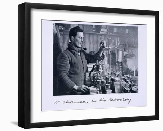 Dr. Atkinson in His Laboratory, from Scott's Last Expedition-Herbert Ponting-Framed Photographic Print