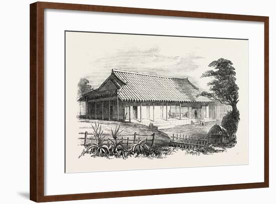 Dr Bettelheim's Residence, Loo Choo, Chinese Seas. Loo-Choo Islands, Ryukyu Islands, 1851-null-Framed Giclee Print