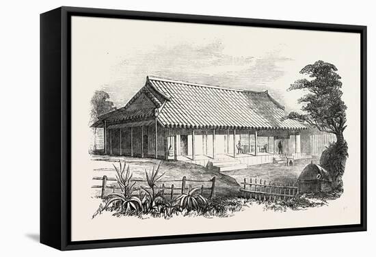 Dr Bettelheim's Residence, Loo Choo, Chinese Seas. Loo-Choo Islands, Ryukyu Islands, 1851-null-Framed Stretched Canvas