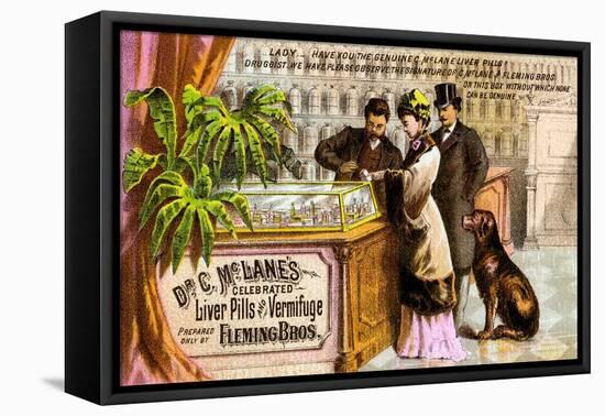 Dr. C Mclane's Celebrated Liver Pills and Vermifuge-null-Framed Stretched Canvas
