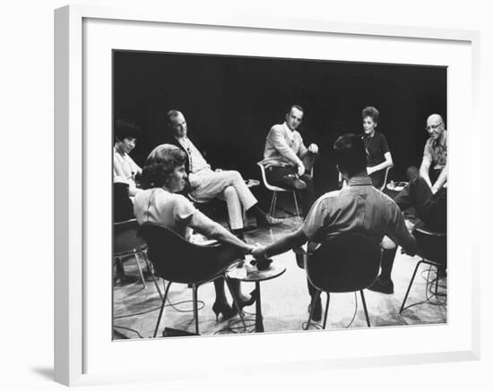 Dr. Carl Rogers During Group Therapy Session-Michael Rougier-Framed Premium Photographic Print