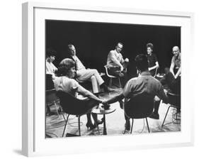 Dr. Carl Rogers During Group Therapy Session-Michael Rougier-Framed Premium Photographic Print