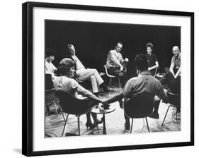 Dr. Carl Rogers During Group Therapy Session-Michael Rougier-Framed Premium Photographic Print