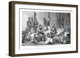 Dr. David Livingstone and Mr. Henry Morton Stanley Receiving Newspapers in Central Africa-Johann Baptist Zwecker-Framed Giclee Print