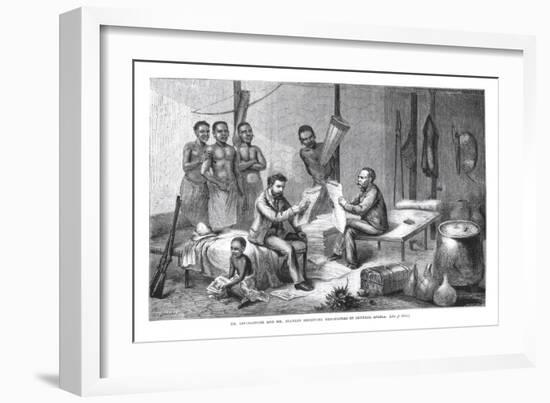 Dr. David Livingstone and Mr. Henry Morton Stanley Receiving Newspapers in Central Africa-Johann Baptist Zwecker-Framed Giclee Print