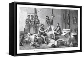Dr. David Livingstone and Mr. Henry Morton Stanley Receiving Newspapers in Central Africa-Johann Baptist Zwecker-Framed Stretched Canvas