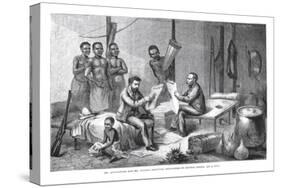 Dr. David Livingstone and Mr. Henry Morton Stanley Receiving Newspapers in Central Africa-Johann Baptist Zwecker-Stretched Canvas