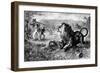 Dr. David Livingstone Attacked by a Lion, 1843-null-Framed Art Print