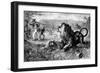 Dr. David Livingstone Attacked by a Lion, 1843-null-Framed Art Print