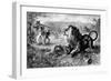 Dr. David Livingstone Attacked by a Lion, 1843-null-Framed Art Print