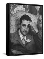 Dr. Edward Teller Slumped in Chair After Speech at Conference Hall-Paul Schutzer-Framed Stretched Canvas