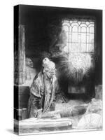 Dr Faustus in His Study-Rembrandt van Rijn-Stretched Canvas