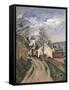 Dr. Gachet's House at Auvers-Paul Cézanne-Framed Stretched Canvas