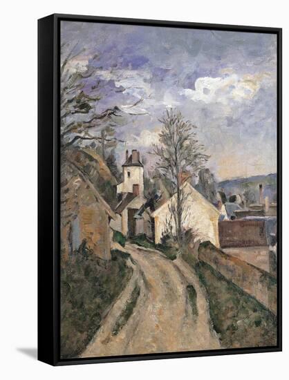 Dr. Gachet's House at Auvers-Paul Cézanne-Framed Stretched Canvas