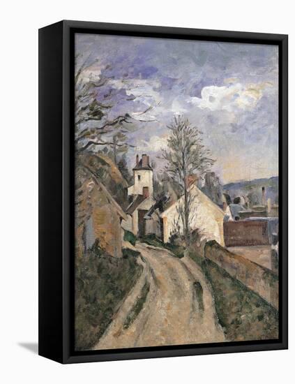 Dr. Gachet's House at Auvers-Paul Cézanne-Framed Stretched Canvas