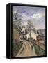 Dr. Gachet's House at Auvers-Paul Cézanne-Framed Stretched Canvas