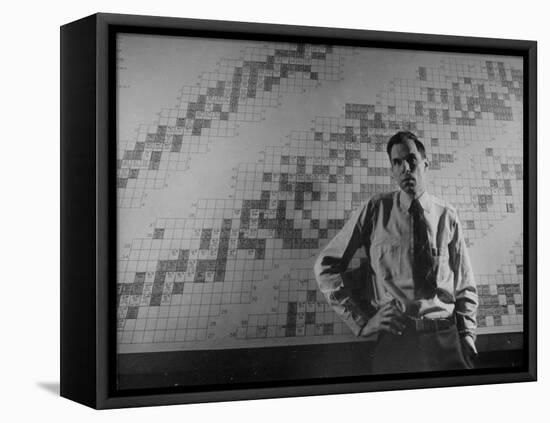Dr. Glenn T. Seaborg, Standing in Front of a Map of the Laboratory-null-Framed Stretched Canvas