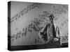 Dr. Glenn T. Seaborg, Standing in Front of a Map of the Laboratory-null-Stretched Canvas