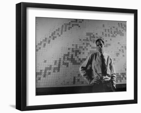 Dr. Glenn T. Seaborg, Standing in Front of a Map of the Laboratory-null-Framed Photographic Print
