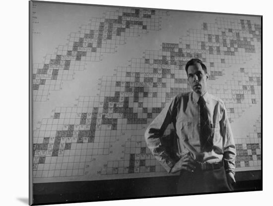 Dr. Glenn T. Seaborg, Standing in Front of a Map of the Laboratory-null-Mounted Photographic Print