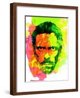 Dr. Gregory House Watercolor-Lora Feldman-Framed Art Print