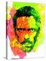 Dr. Gregory House Watercolor-Lora Feldman-Stretched Canvas