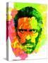 Dr. Gregory House Watercolor-Lora Feldman-Stretched Canvas