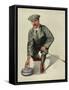 Dr H. S. Lunn a Noted Curling Player Crouches Down to Take His Shot-null-Framed Stretched Canvas