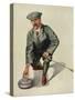 Dr H. S. Lunn a Noted Curling Player Crouches Down to Take His Shot-null-Stretched Canvas