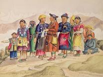 T602 Bhotias - Tibetans from Lhasa, the Capital of the Province of Utsang, Central Tibet, 1852-60-Dr. Henry Ambrose Oldfield-Framed Giclee Print