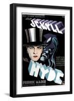 Dr. Jekyll and Mr. Hyde, Fredric March on Swedish Poster Art, 1931-null-Framed Art Print