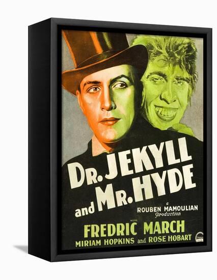 Dr. Jekyll and Mr. Hyde, Poster Art featuring Fredric March, 1931-null-Framed Stretched Canvas