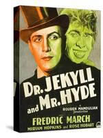 Dr. Jekyll and Mr. Hyde, Poster Art featuring Fredric March, 1931-null-Stretched Canvas