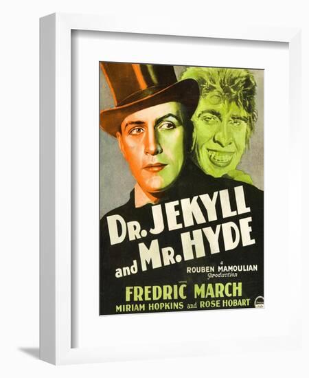 Dr. Jekyll and Mr. Hyde, Poster Art featuring Fredric March, 1931-null-Framed Art Print