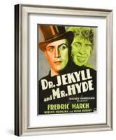 Dr. Jekyll and Mr. Hyde, Poster Art featuring Fredric March, 1931-null-Framed Art Print