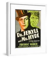 Dr. Jekyll and Mr. Hyde, Poster Art featuring Fredric March, 1931-null-Framed Art Print