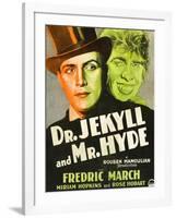 Dr. Jekyll and Mr. Hyde, Poster Art featuring Fredric March, 1931-null-Framed Art Print