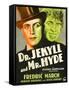 Dr. Jekyll and Mr. Hyde, Poster Art featuring Fredric March, 1931-null-Framed Stretched Canvas