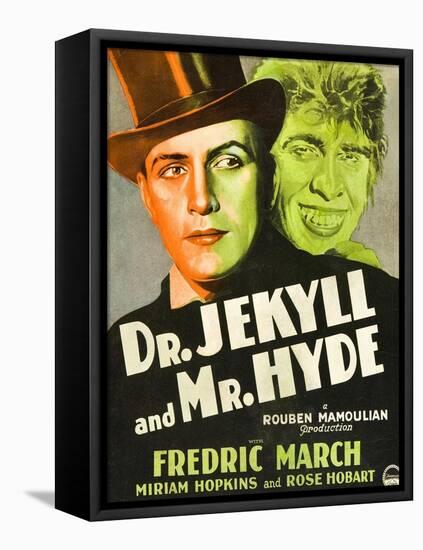 Dr. Jekyll and Mr. Hyde, Poster Art featuring Fredric March, 1931-null-Framed Stretched Canvas