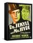 Dr. Jekyll and Mr. Hyde, Poster Art featuring Fredric March, 1931-null-Framed Stretched Canvas