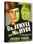 Dr. Jekyll and Mr. Hyde, Poster Art featuring Fredric March, 1931-null-Stretched Canvas