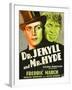 Dr. Jekyll and Mr. Hyde, Poster Art featuring Fredric March, 1931-null-Framed Art Print