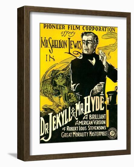 Dr. Jekyll & Mr. Hyde, Sheldon Lewis, 1920-null-Framed Art Print